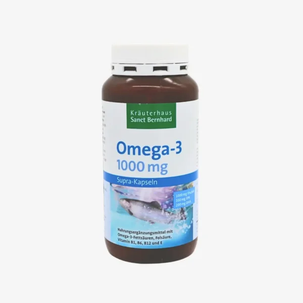 Omega-3 Supra kapsule z 1000 mg ribjega olja, EPA in DHA za delovanje srca. Z folno kislino za delitvev celic – pomembno tudi pri načrtovanju nosečnosti.