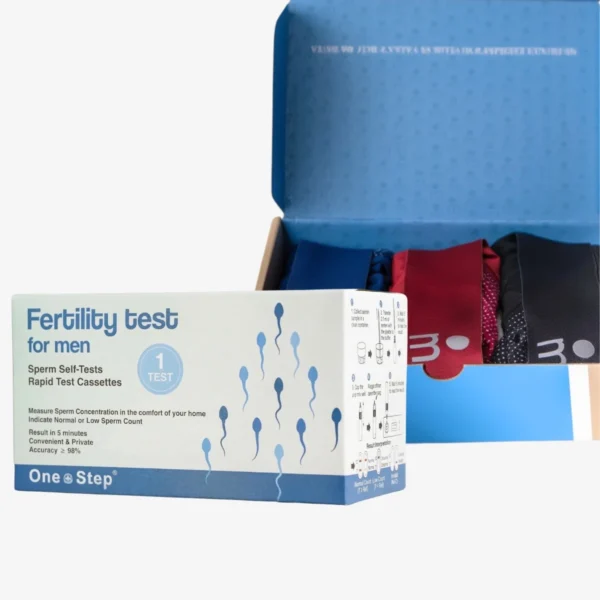 Paket moške plodnosti S: OneStep test sperme in Majella spodnjice – popolna kombinacija za boljše možnosti zanositve.
